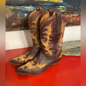 Tony Lama El Paso Western Cowboy Boots Snip Toe 1905-L Women's 8B